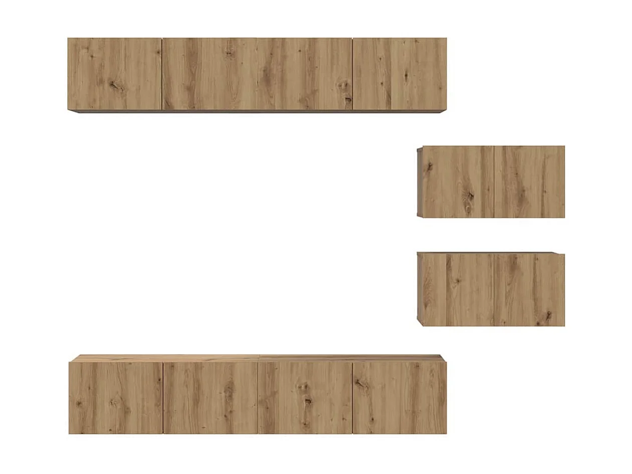 Ensemble de meubles TV Montage mural 6 pcs chêne artisanal