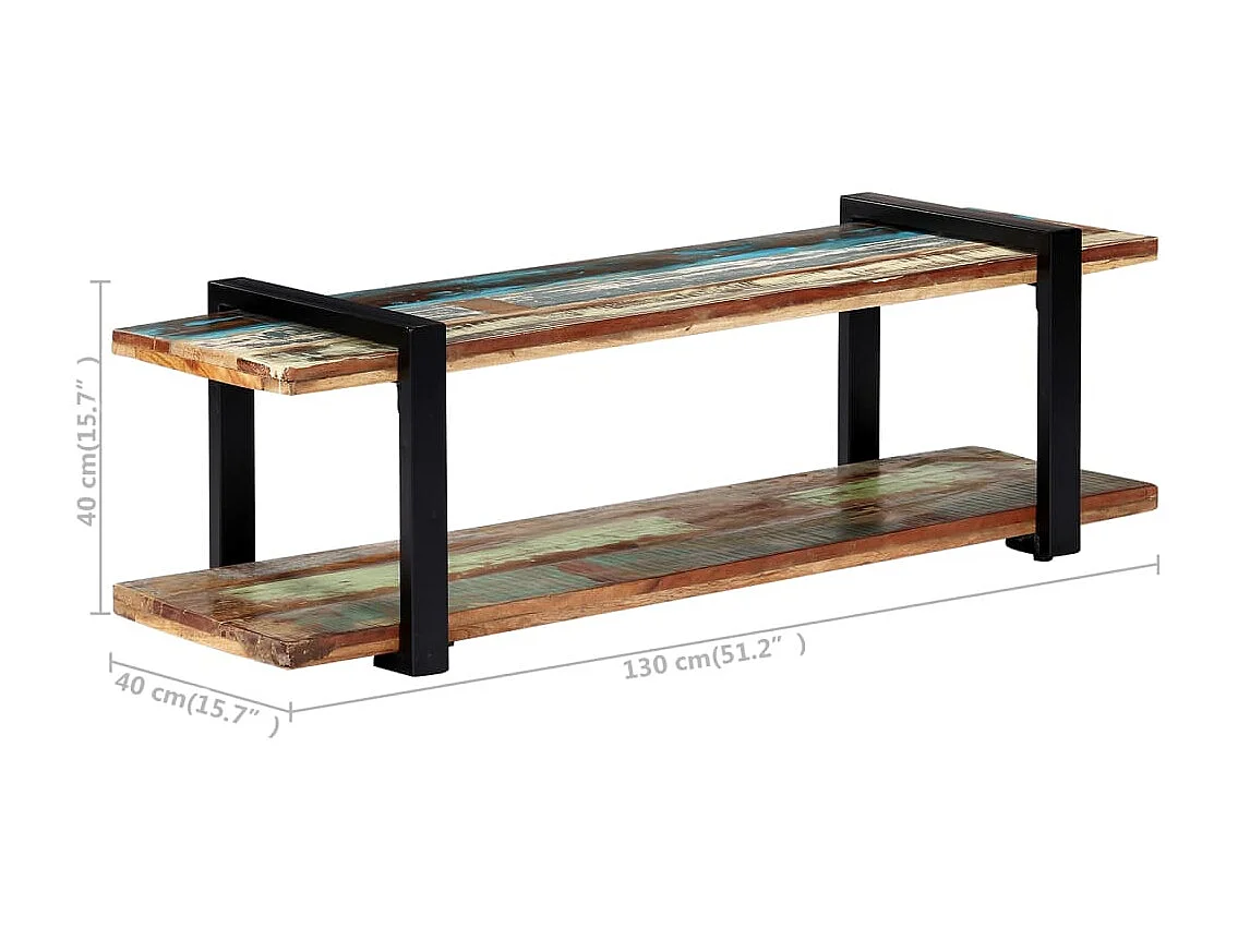 TV-meubel 130x40x40 cm Massief gerecycled hout