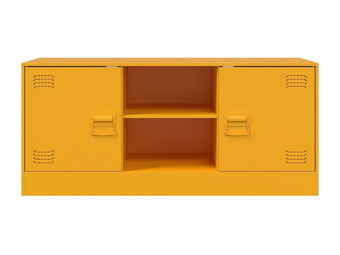 Meuble TV jaune moutarde 99x39x44 cm acier