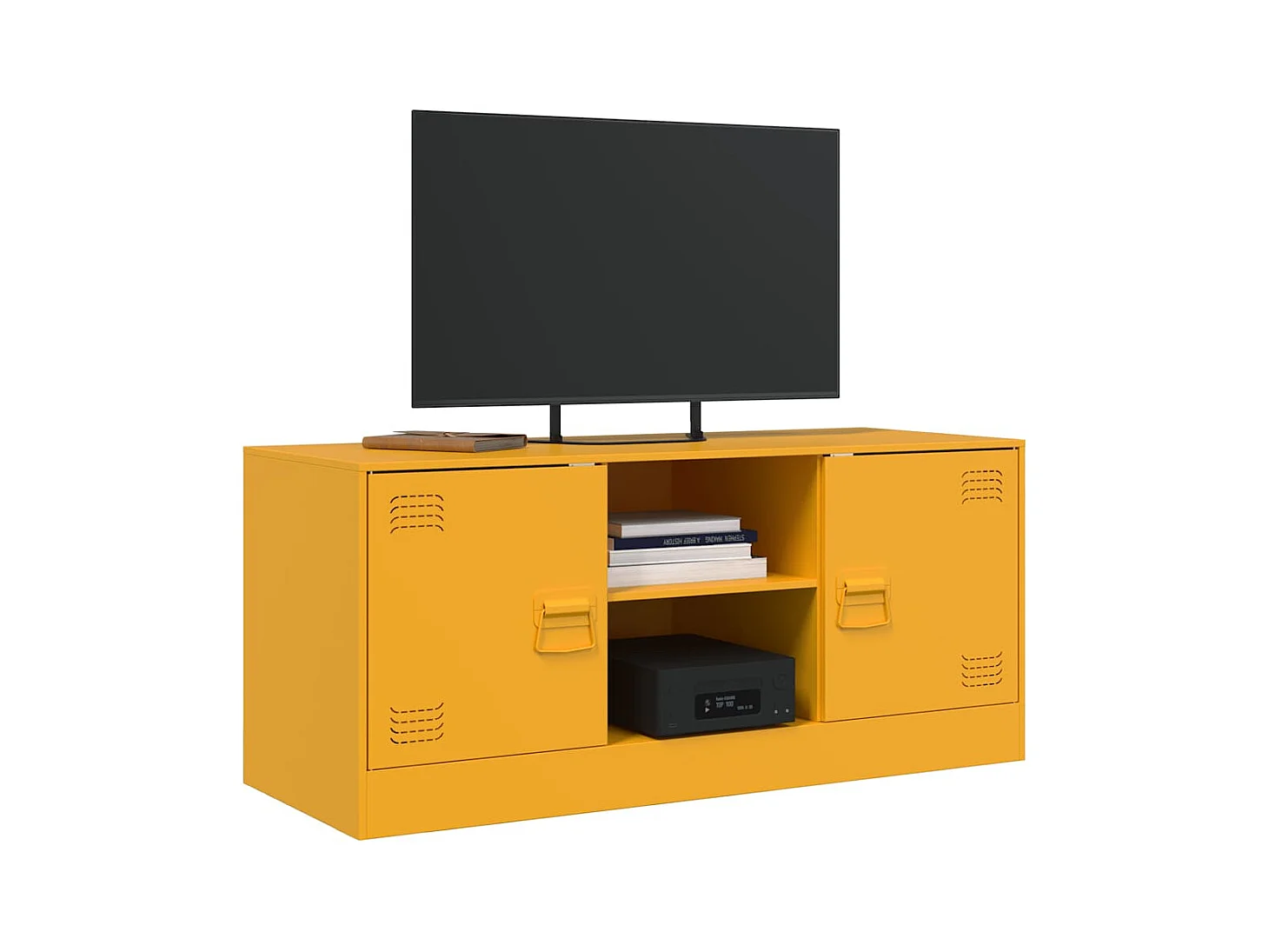 Mueble de TV amarillo mostaza 99x39x44 cm acero