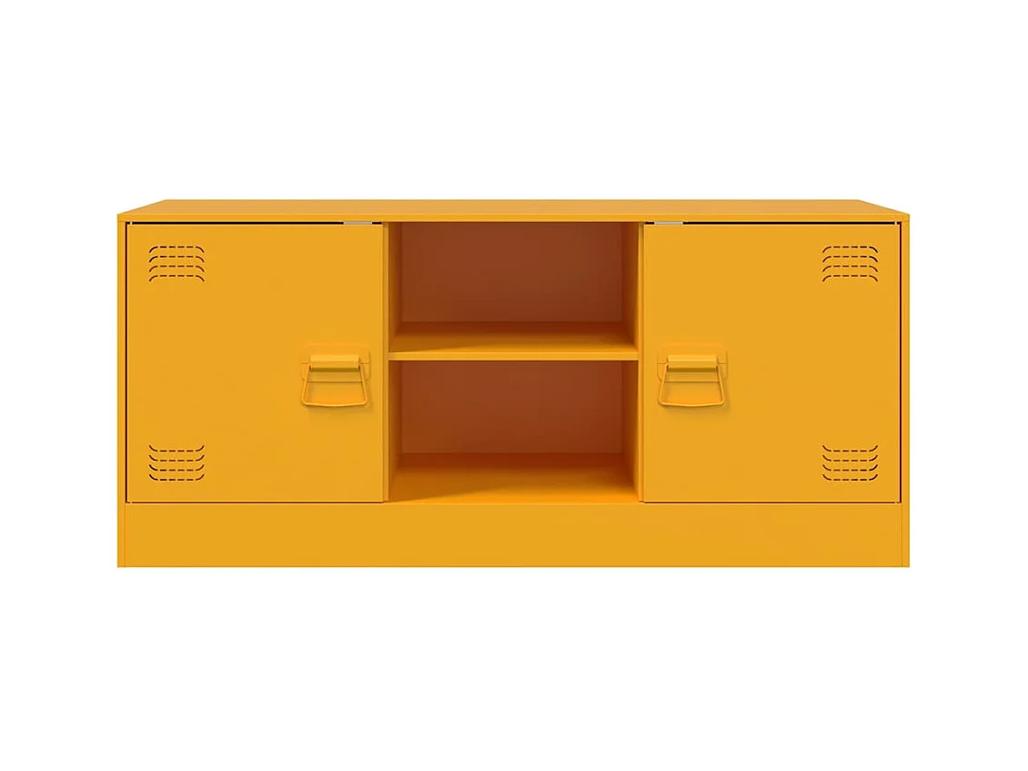 Mueble de TV amarillo mostaza 99x39x44 cm acero