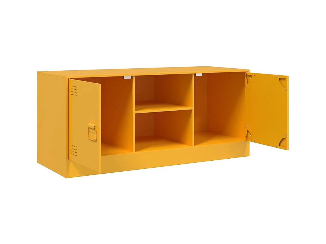 Mueble de TV amarillo mostaza 99x39x44 cm acero