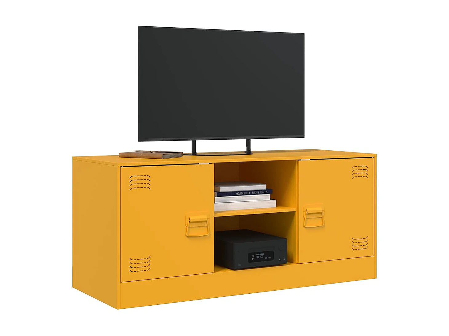 Mueble de TV amarillo mostaza 99x39x44 cm acero