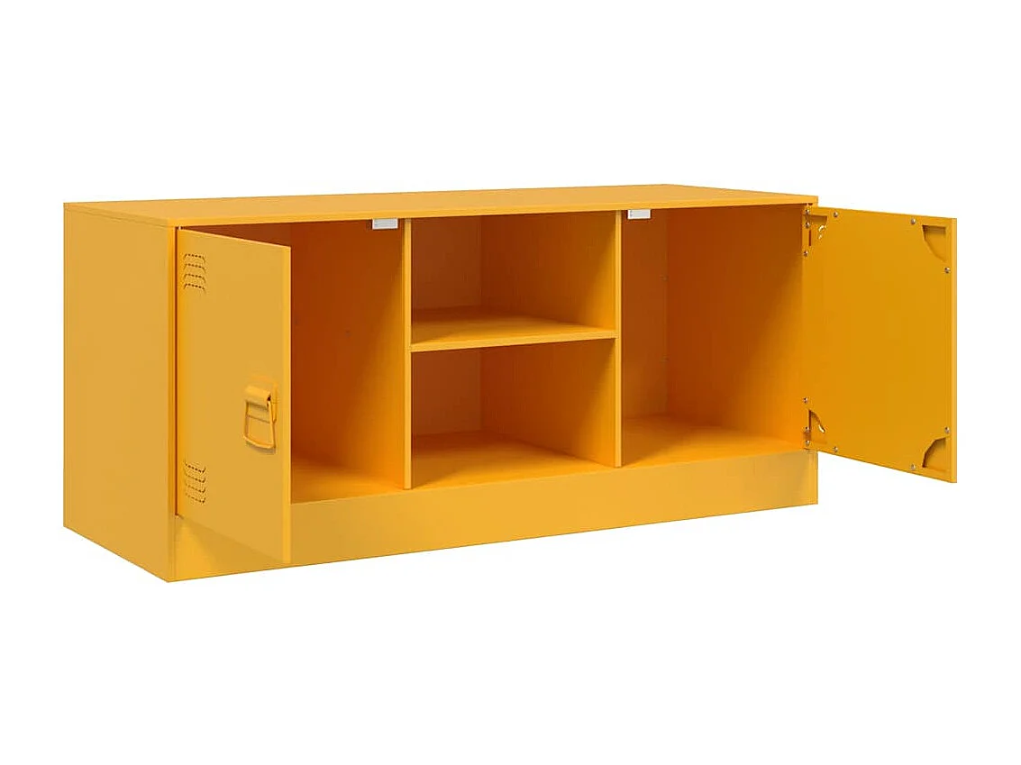 Mueble de TV amarillo mostaza 99x39x44 cm acero