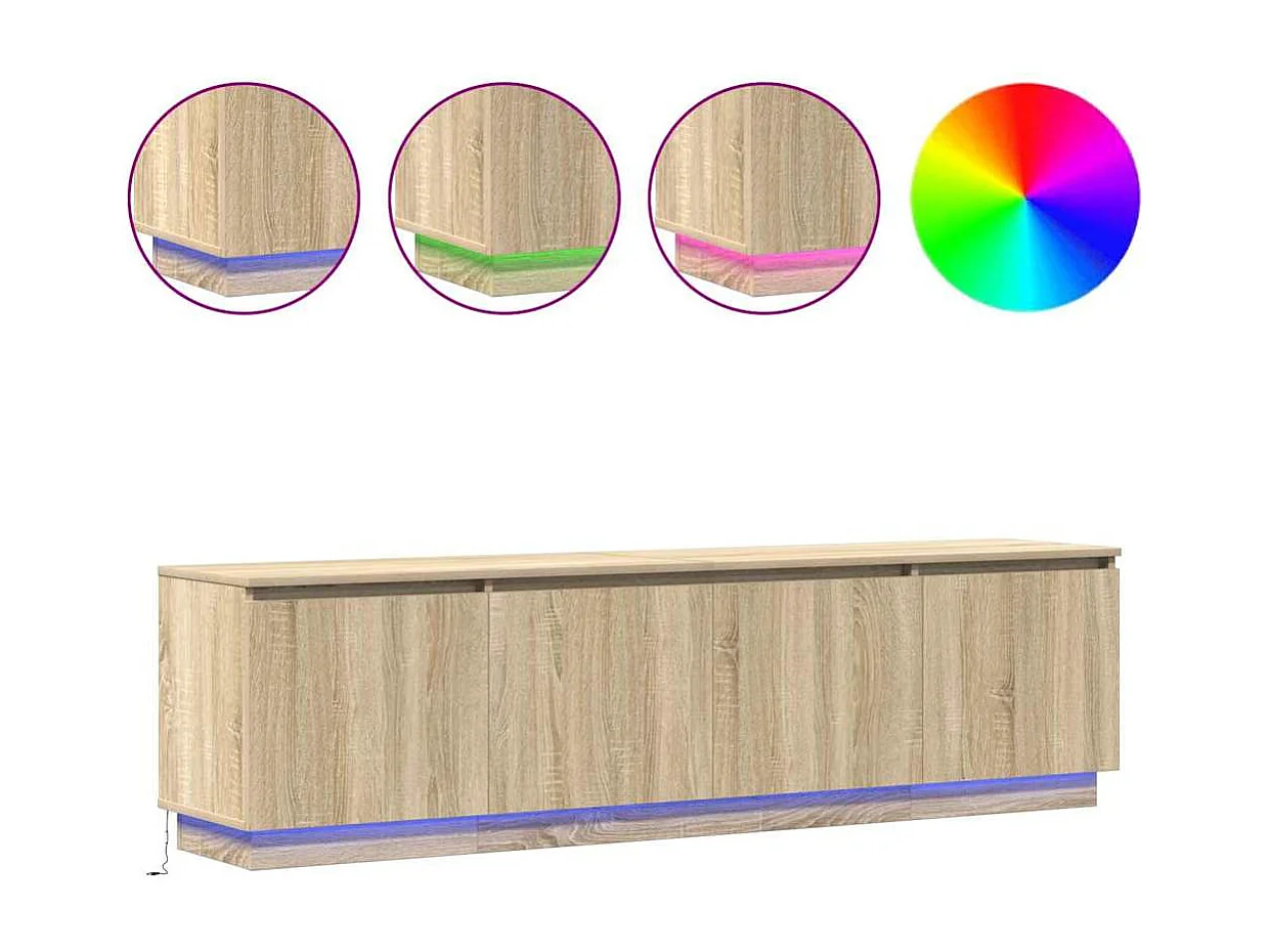 Meuble TV avec LED Chêne sonoma 180 x 38 x 49 cm