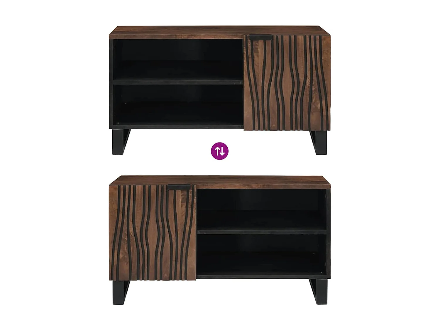 Meuble TV Marron 80 x 33 x 46 cm bois de manguier massif