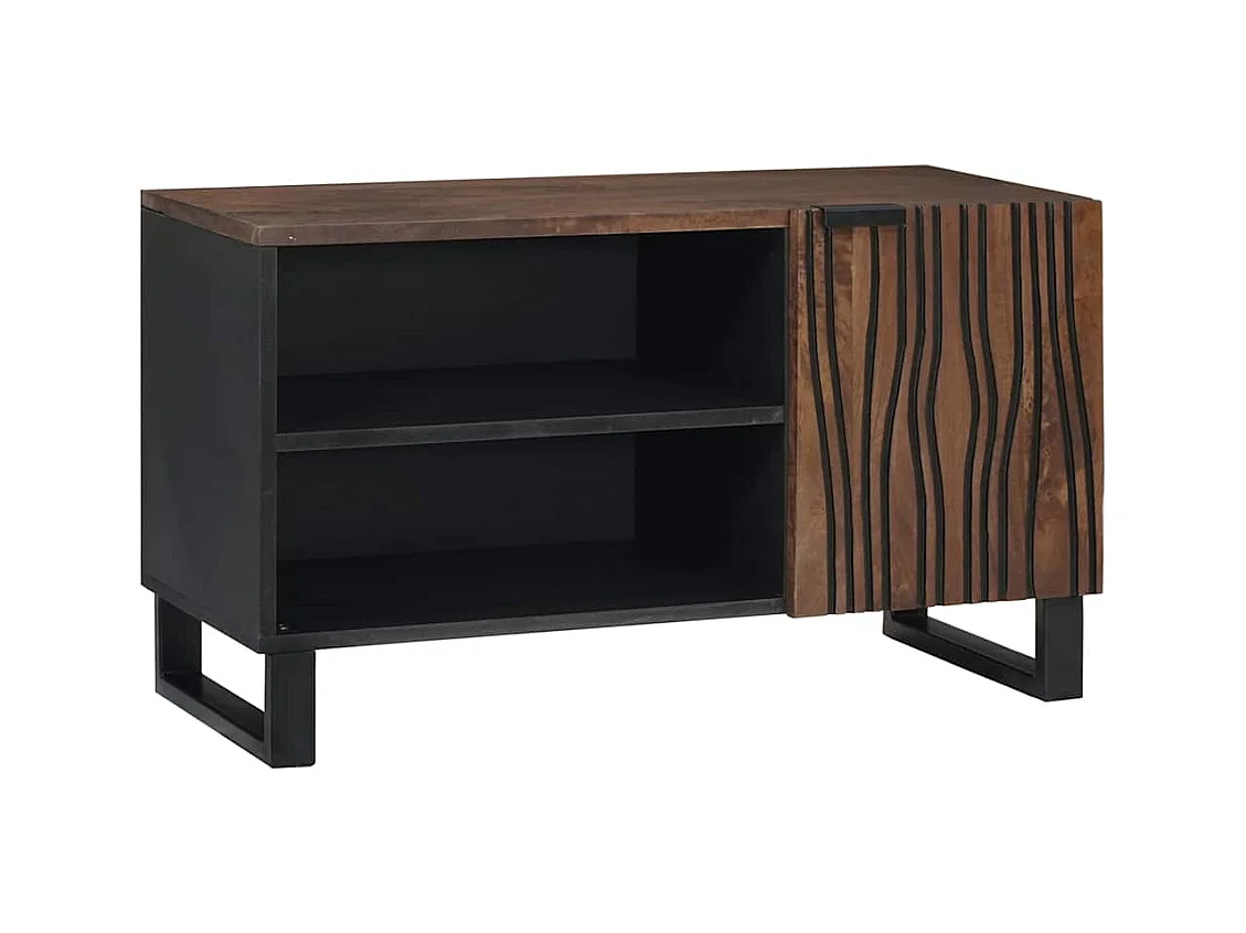 Mobile TV marrone 80 x 33 x 46 cm in legno massello di mango