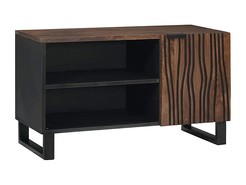 Meuble TV Marron 80 x 33 x 46 cm bois de manguier massif