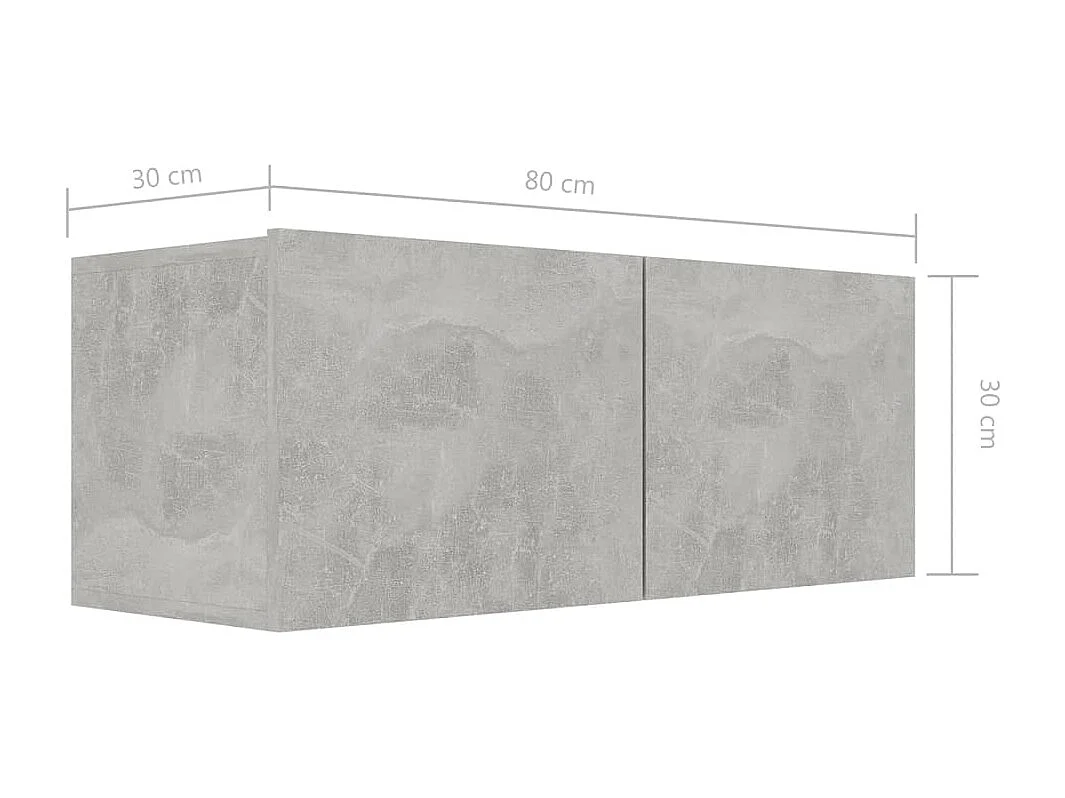 Ensemble de meubles TV 7 pcs Gris béton Bois d'ingénierie