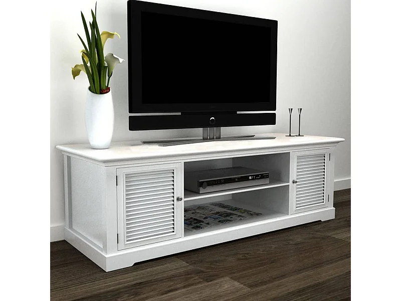 Mueble de TV de madera blanca