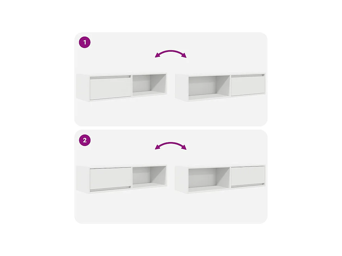 TV-kast 2 stuks wit 100x31x25,5 cm bewerkt hout