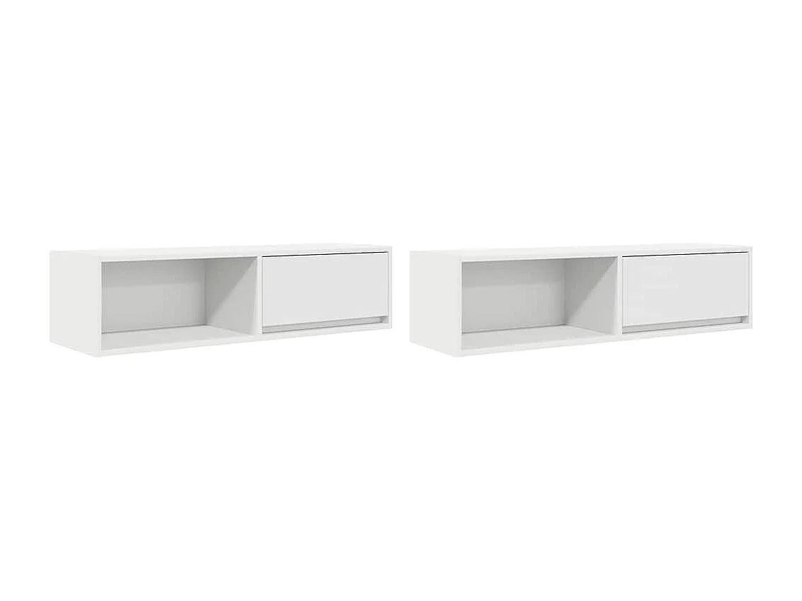 Mobile TV 2 pezzi bianco 100x31x25,5 cm in legno ingegnerizzato