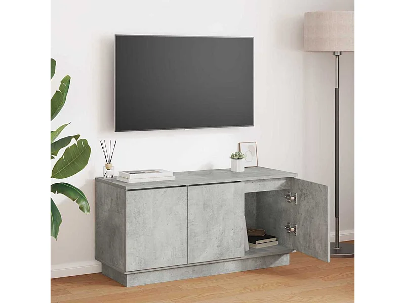 Mobile TV grigio cemento con LED 100 x 38 x 49 cm