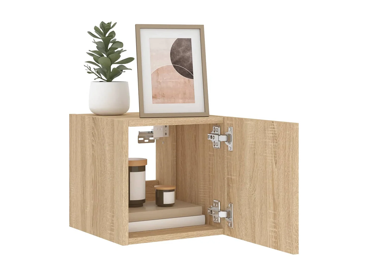 Wandmontierter TV-Schrank mit LED-Leuchten Sonoma-Eiche 30,5x35x30 cm