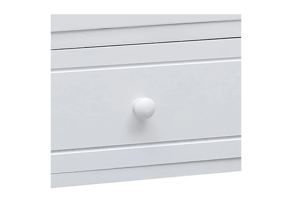 Mueble de TV blanco 108x30x40 cm Madera maciza de Paulownia