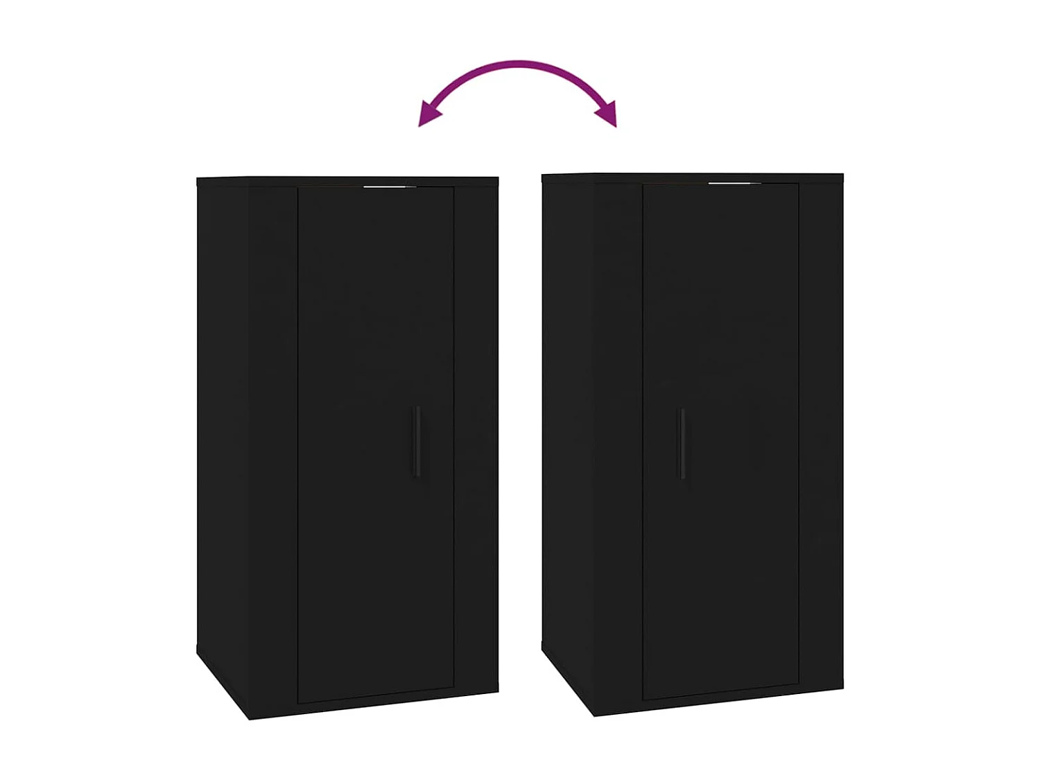 Mobile porta TV da parete nero 40x34,5x80 cm