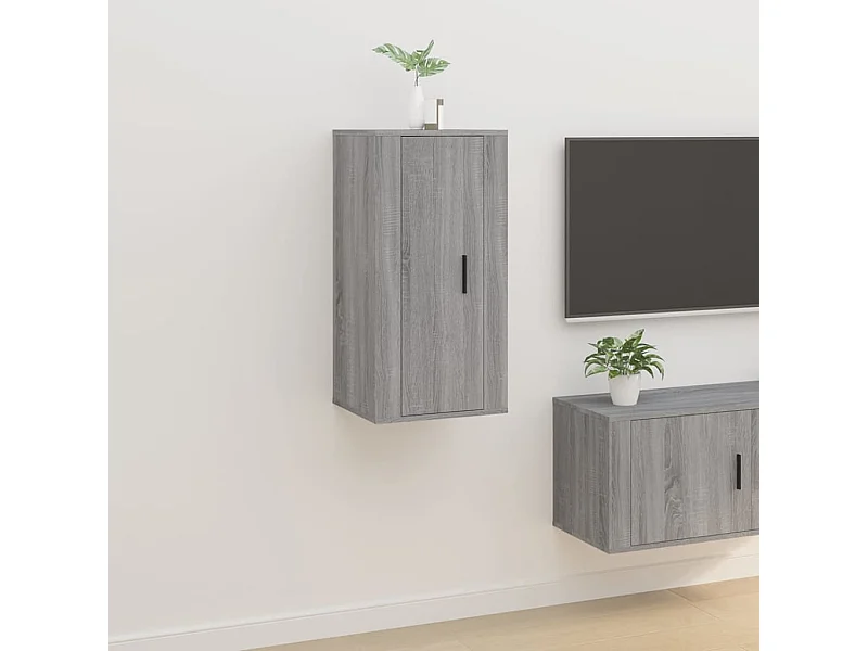Mueble de TV de pared Sonoma gris 40x34,5x80 cm