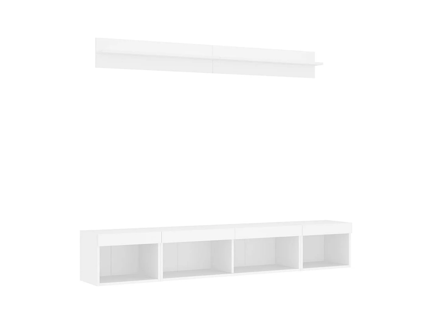 TV-wandmeubels met LED 5 stuks wit bewerkt hout