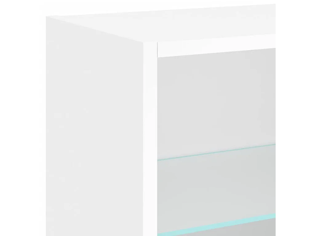 Unités murales TV avec LED 8 pcs blanc bois d'ingénierie