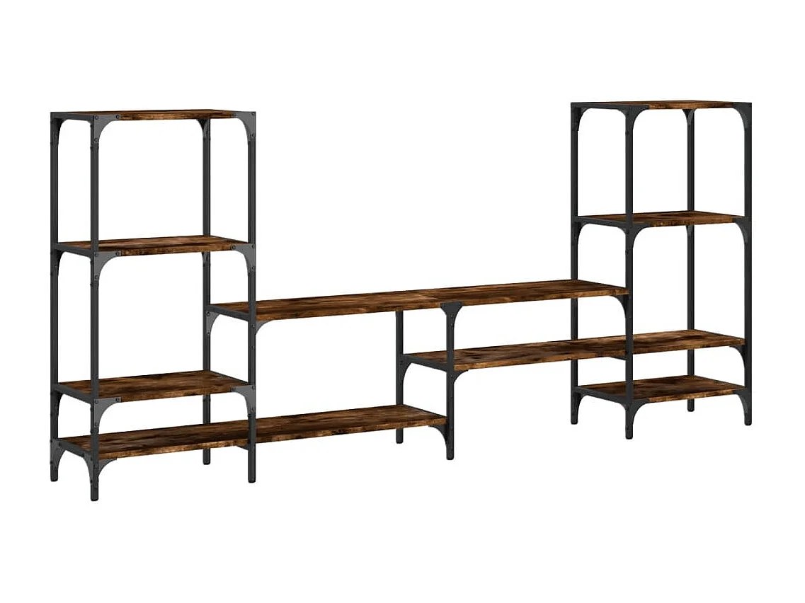 Mueble de TV roble ahumado 206,5x28,5x95 cm madera de ingeniería