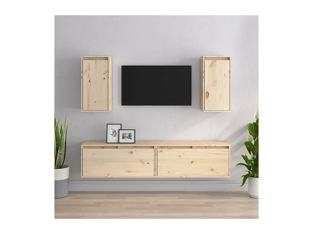 Meubles TV 4 pcs Bois massif de pin
