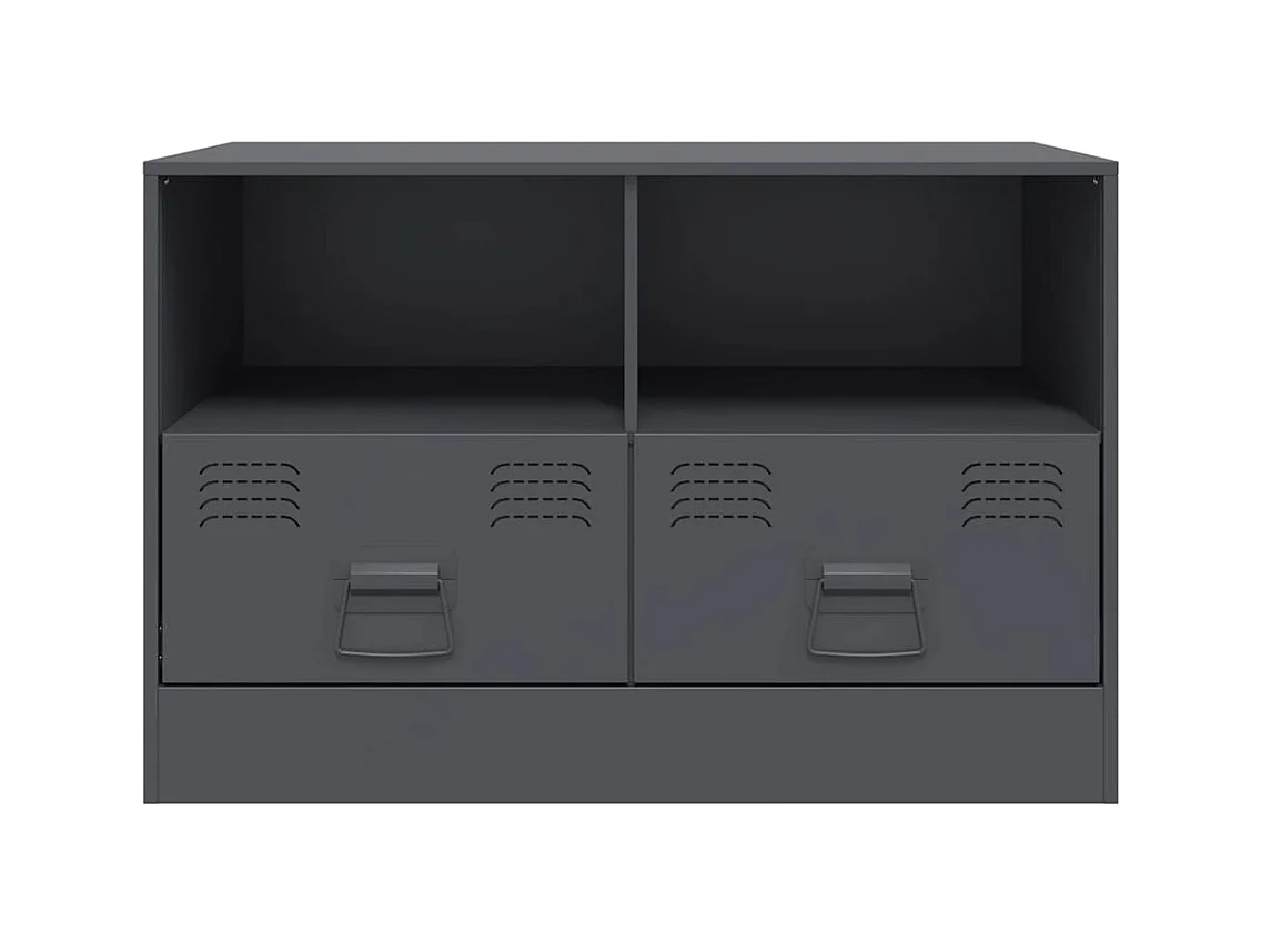 2-delige tv-kast antraciet 67x39x44 cm staal