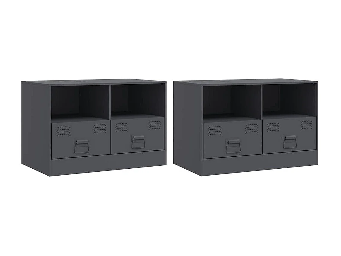 Meubles TV 2 pcs anthracite 67x39x44 cm acier