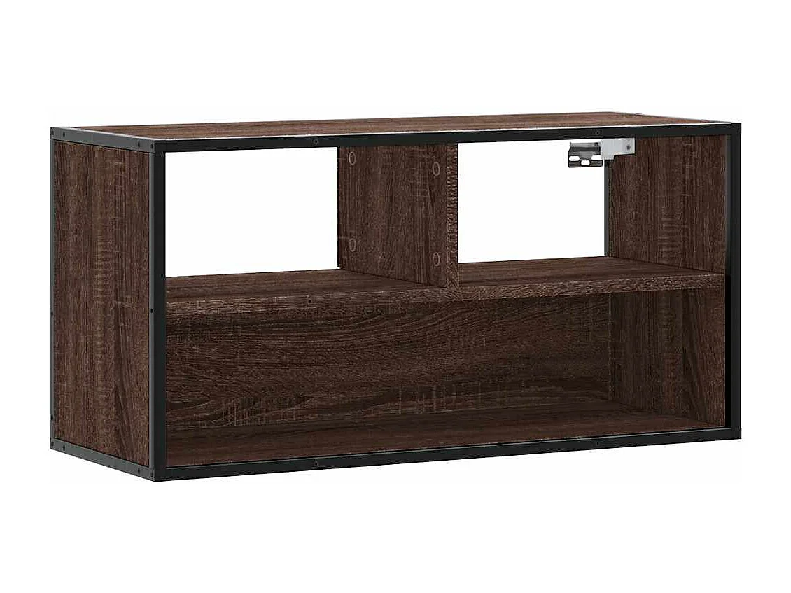 Mobile TV in rovere marrone 80x31x39,5 cm in legno ingegnerizzato e metallo