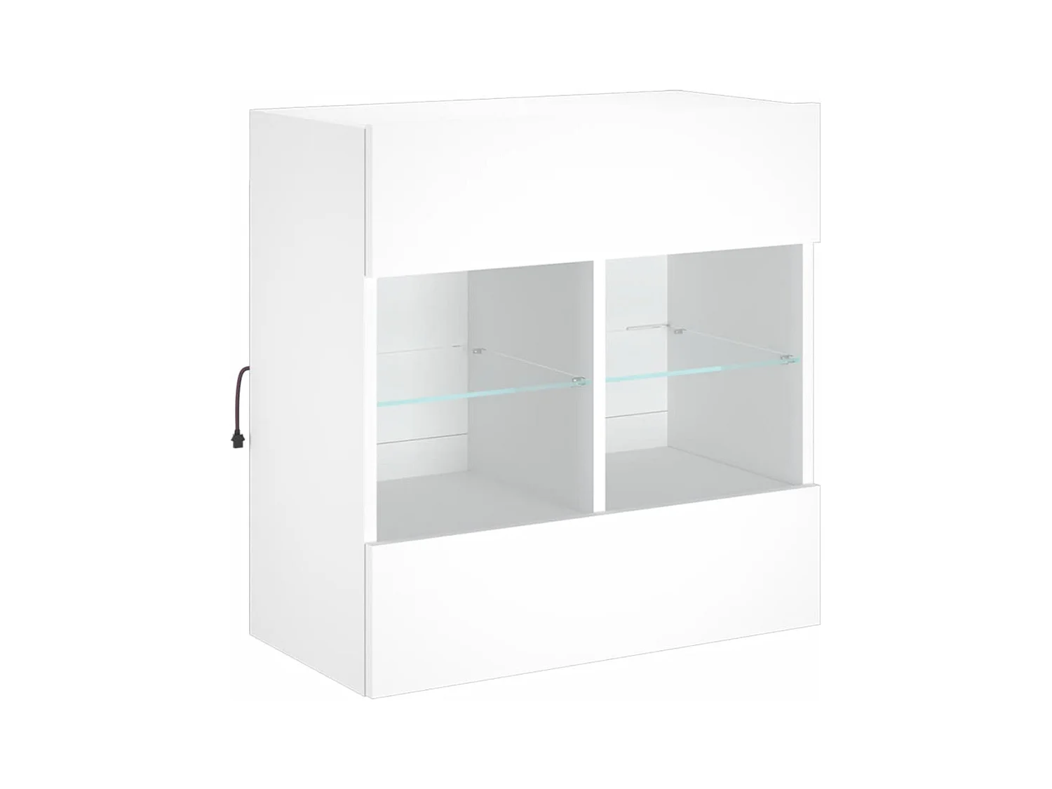 Wandmeubel met ledverlichting, wit, 58,5 x 30 x 60,5 cm