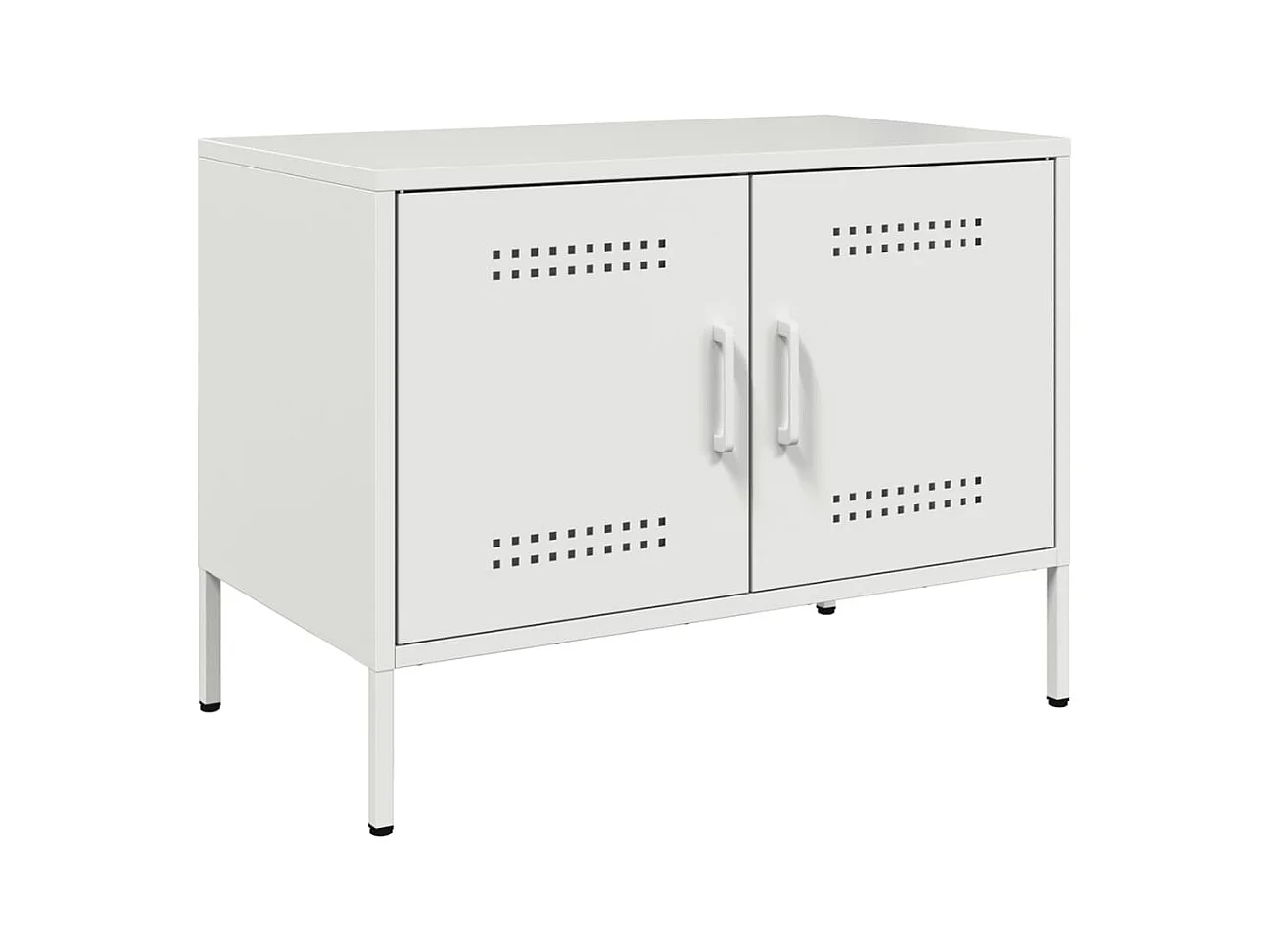 Meuble TV blanc 68x39x50,5 cm acier