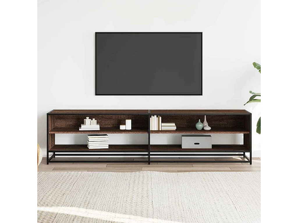 Meuble TV chêne marron 180,5x40x46 cm bois d'ingénierie