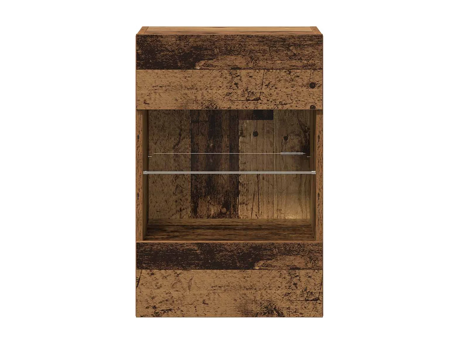 Wandmeubels met LED-verlichting voor TV 2 stuks oud hout 40x30x60,5cm