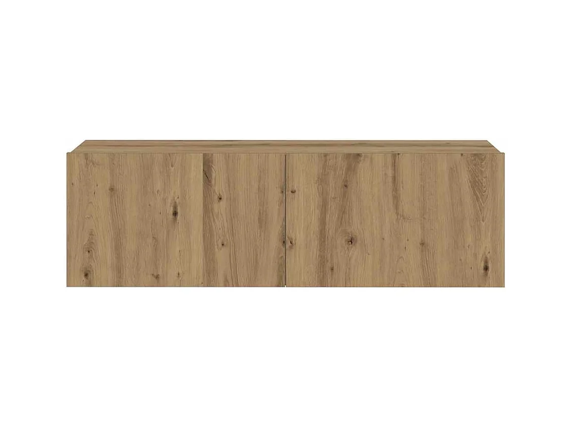 Set di mobili porta TV da parete da 8 pezzi, in rovere lavorato a mano