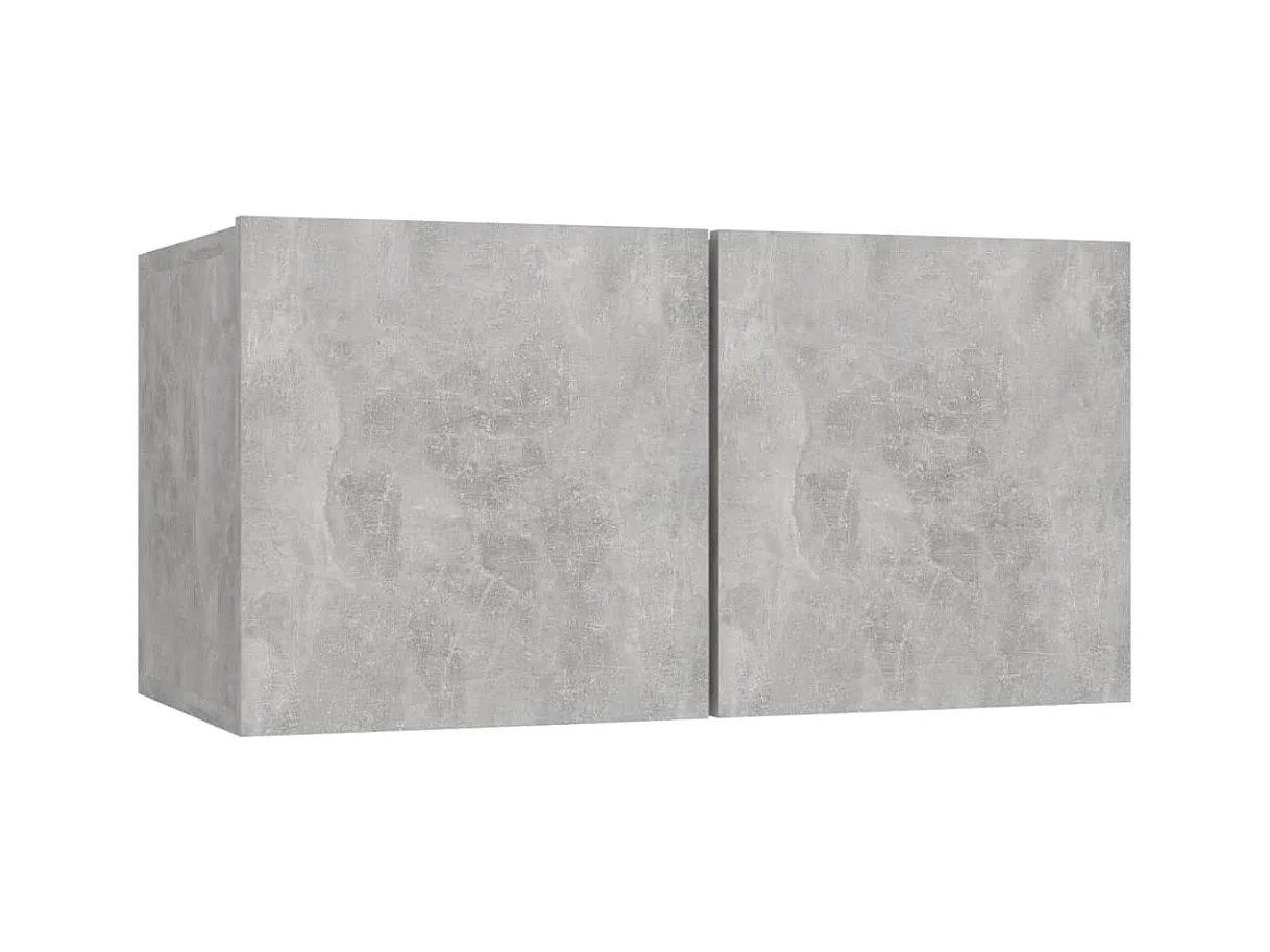 Conjunto de soporte para TV de 4 piezas de madera de ingeniería gris hormigón