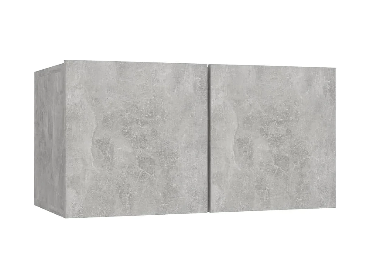 Set di mobili TV da 4 pezzi in legno ingegnerizzato grigio cemento