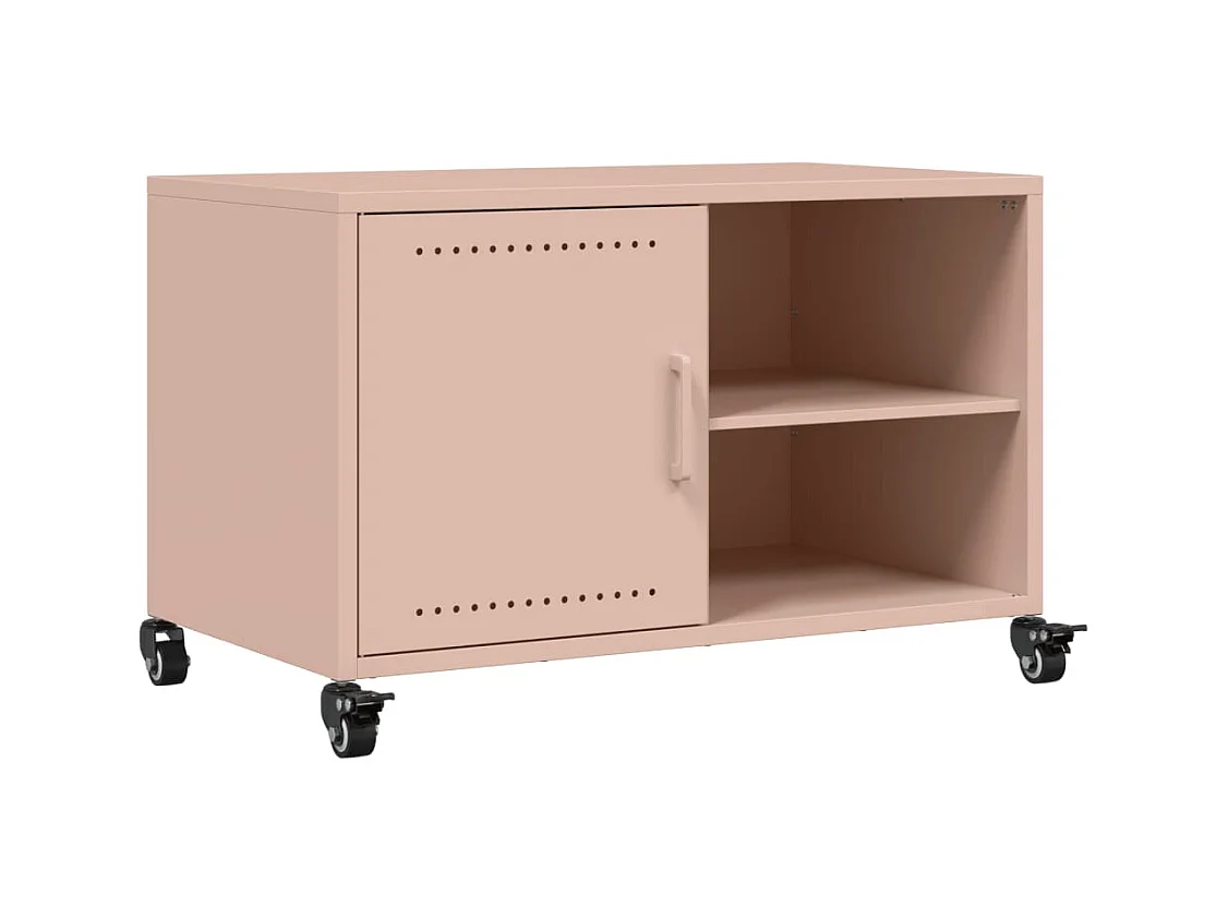 Meuble TV rose 68x39x43,5 cm acier