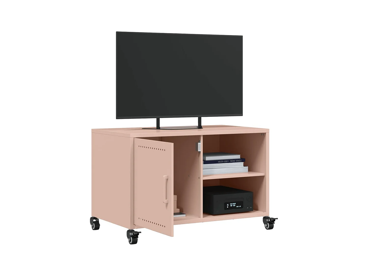 Meuble TV rose 68x39x43,5 cm acier