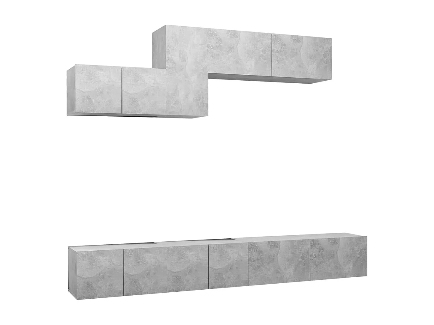 Ensemble de meubles TV 6 pcs Gris béton Bois d'ingénierie