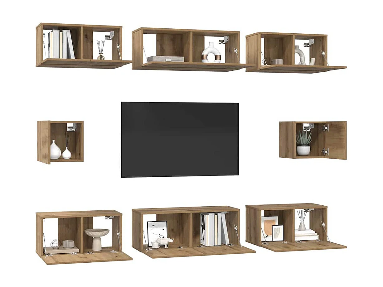 Ensemble de meubles TV 8 pcs chêne artisanal Bois d'ingénierie