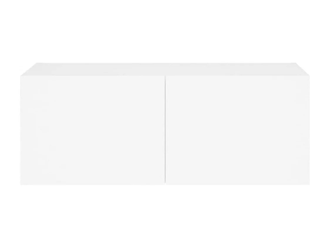 Mueble de TV de pared con luces LED, blanco, 80x35x31 cm