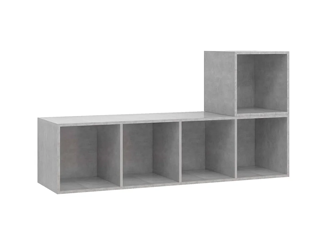 Ensemble de meuble TV 2 pcs Gris béton Bois d'ingénierie