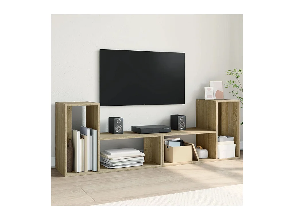 Mobile TV 2 pezzi rovere sonoma 75x30x50 cm legno ingegnerizzato