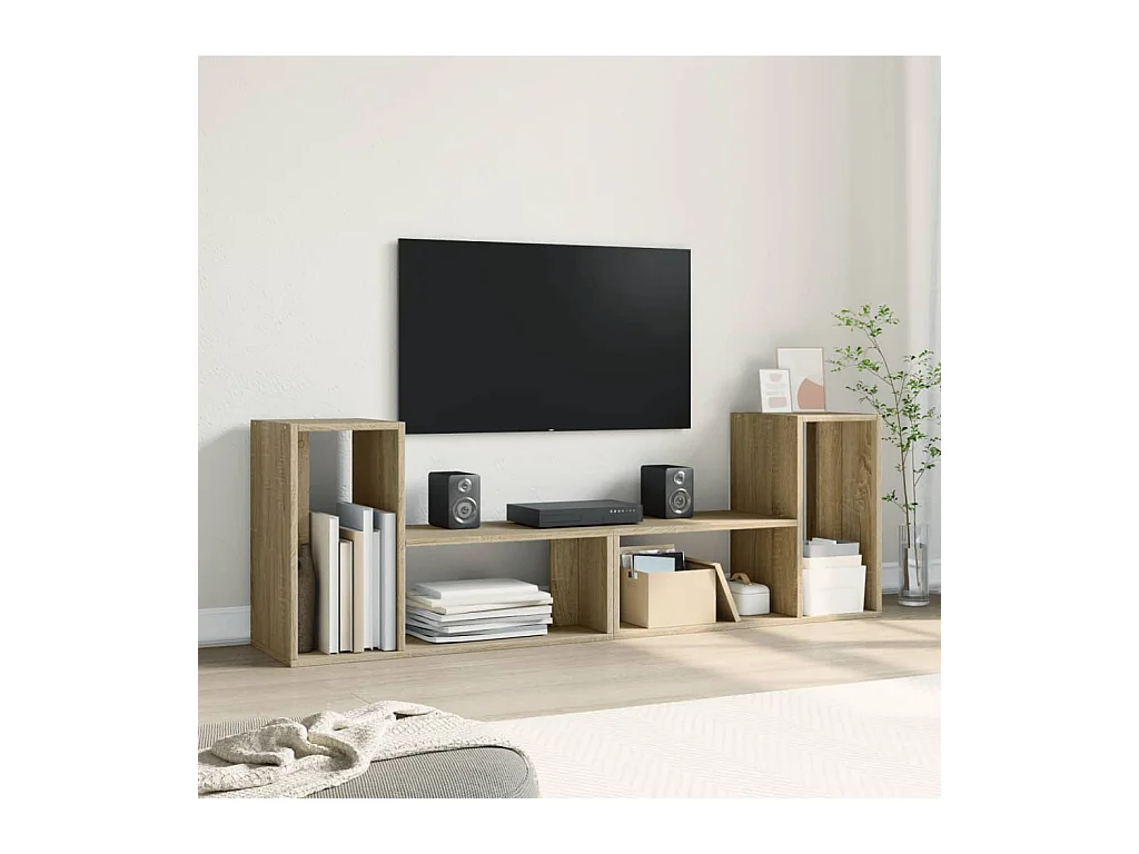 Mobile TV 2 pezzi rovere sonoma 75x30x50 cm legno ingegnerizzato