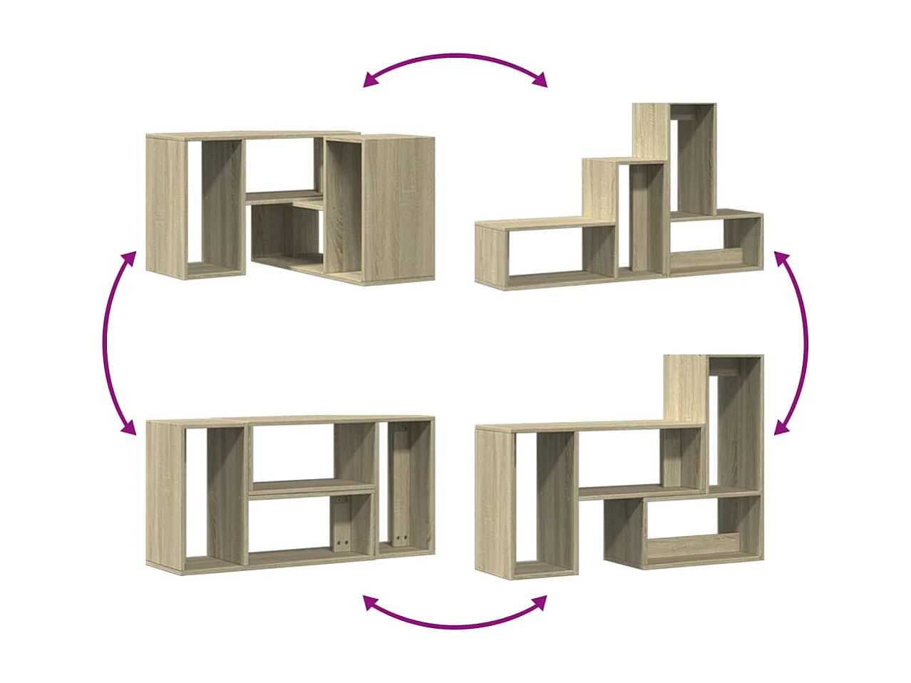 Meubles TV 2 pcs chêne sonoma 75x30x50 cm bois d'ingénierie