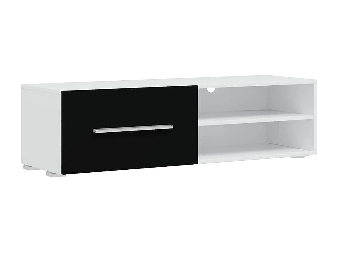 Mobile TV con luce LED 5 pezzi in legno ingegnerizzato nero opaco