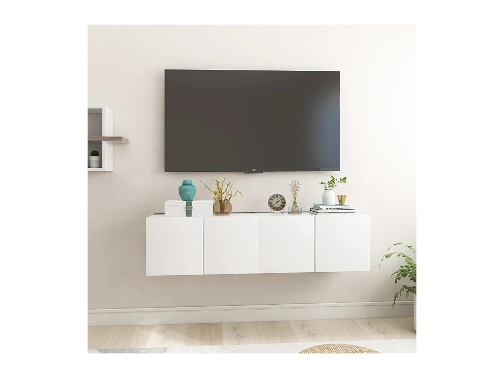 Meubles TV suspendus 2 pcs Blanc 60x30x30 cm