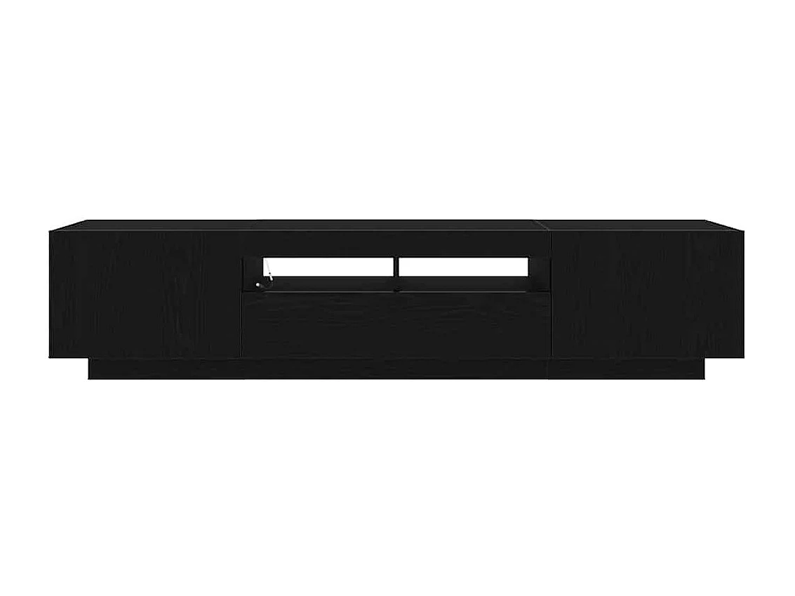 Meuble TV 2 pcs Noir 180 x 35 x 40 cm Bois d'ingénierie