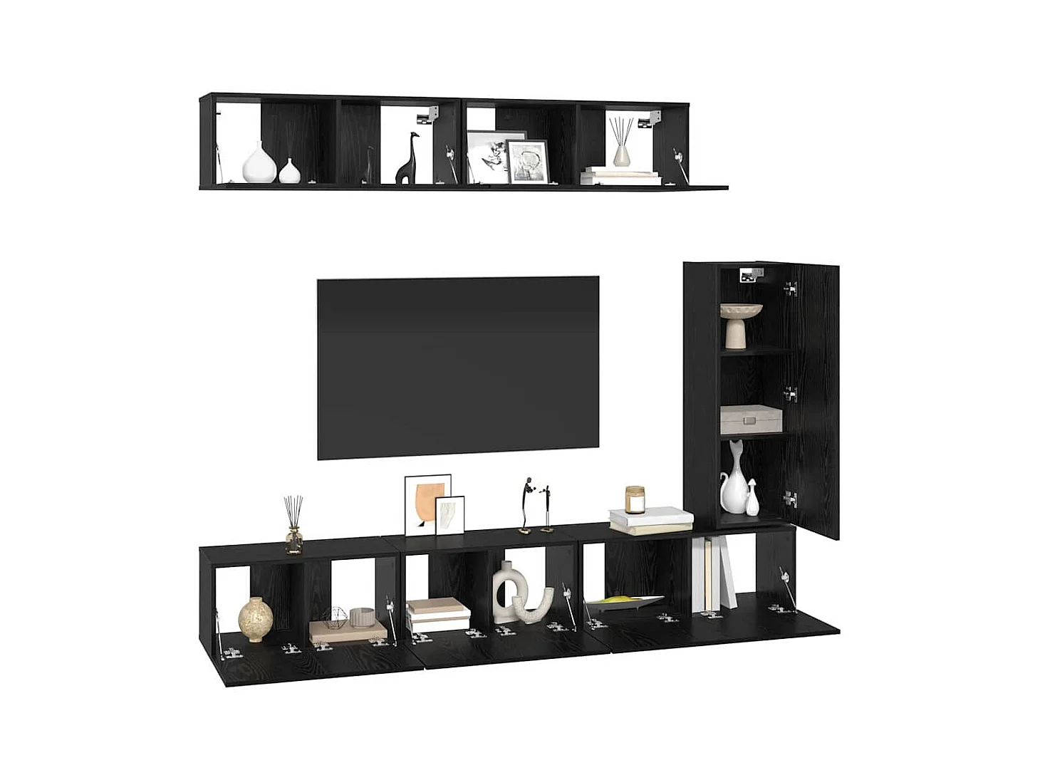 Ensemble meuble TV 6 pcs Chêne noir 30,5 x 30 x 90 cm