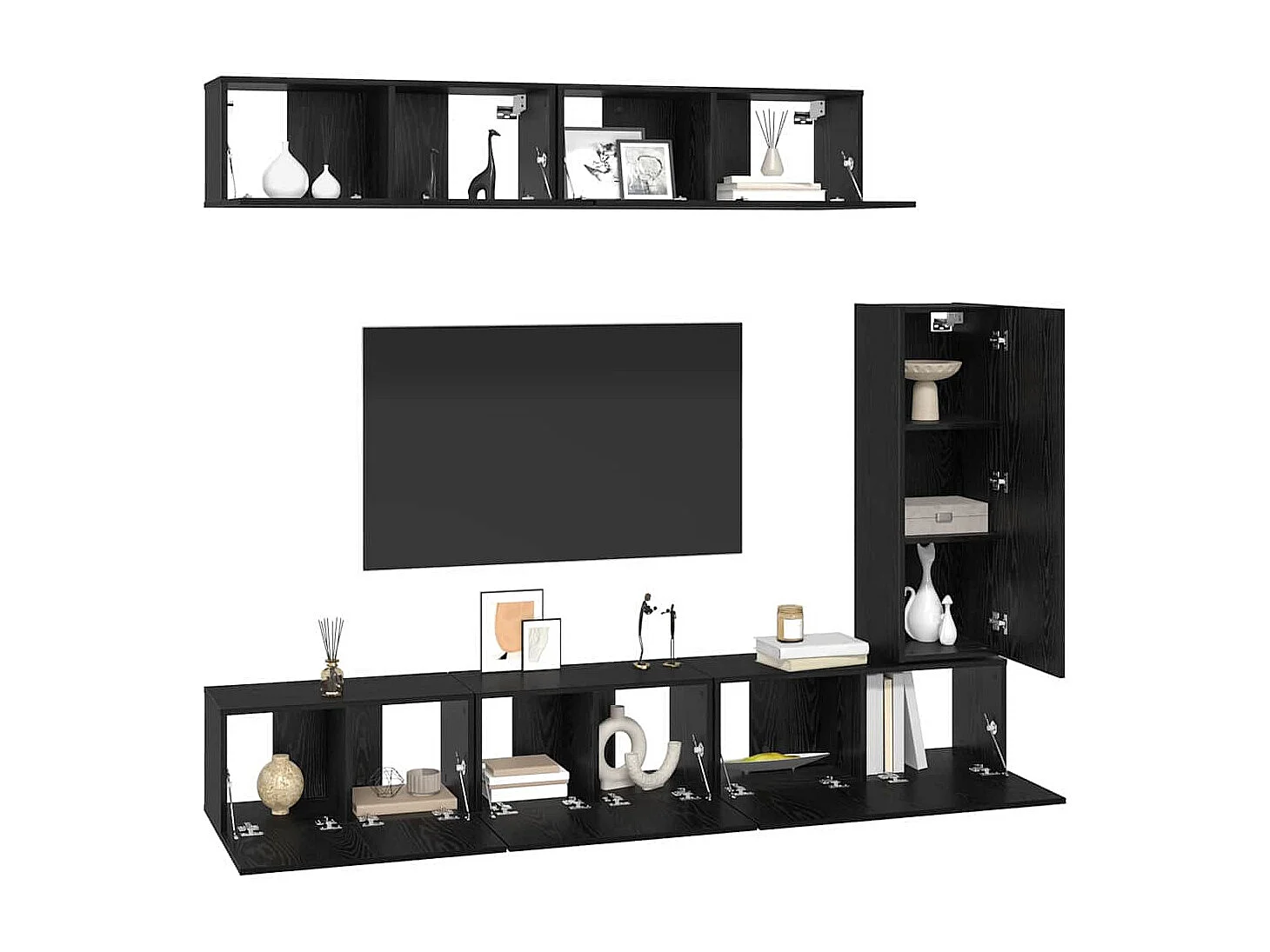 Ensemble meuble TV 6 pcs Chêne noir 30,5 x 30 x 90 cm