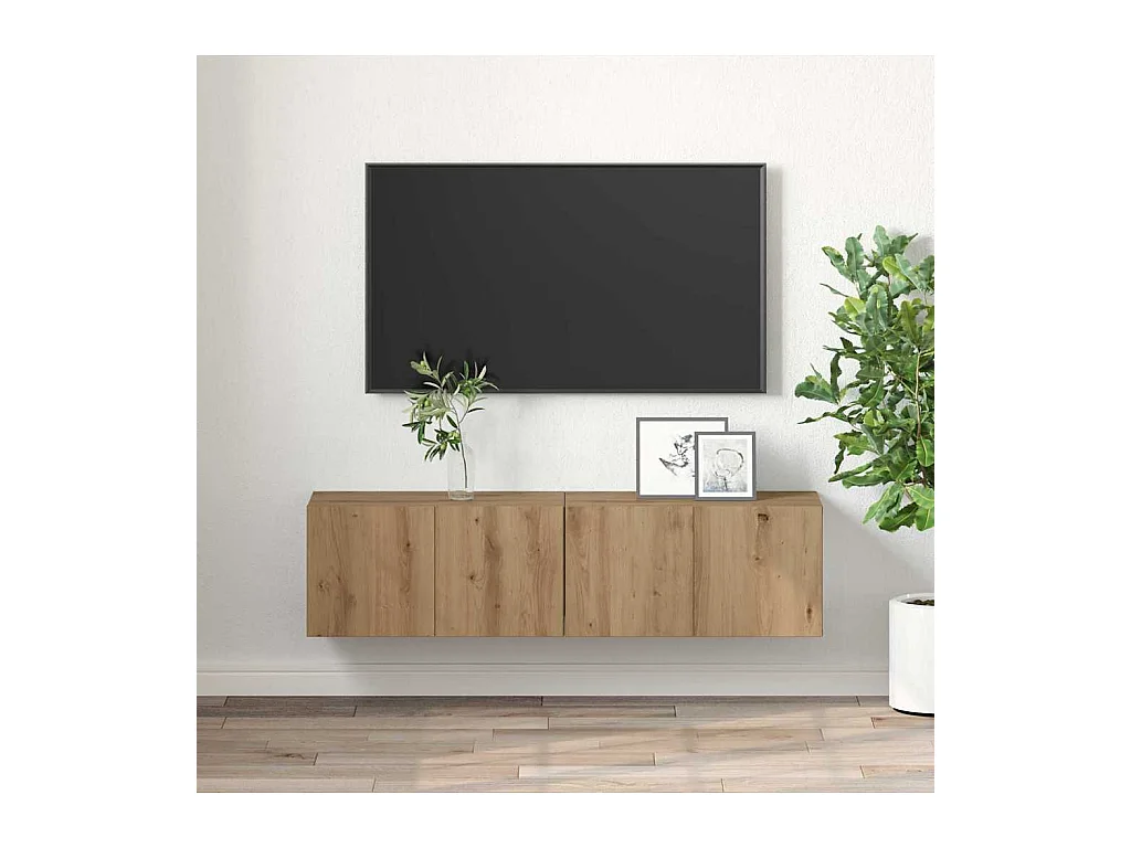 Mobile TV 2 pezzi Marrone 60 x 30 x 30 cm Legno ingegnerizzato